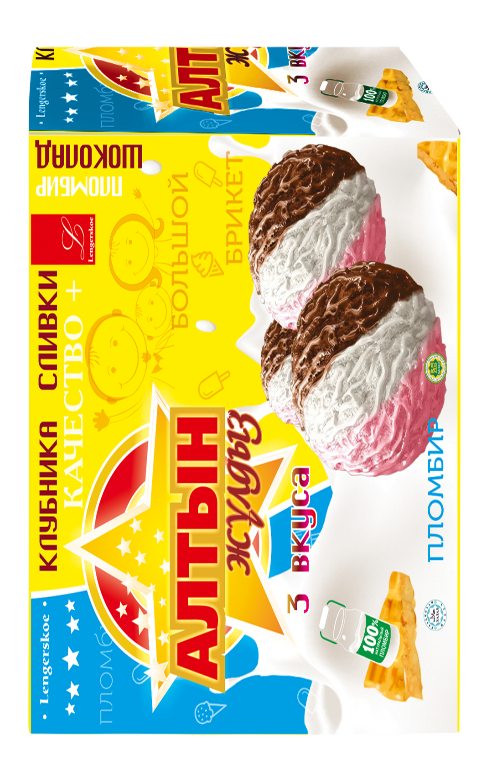 «Алтын Жұлдыз» 3 Вкуса со вкусом ванили, шоколада и клубники 200г