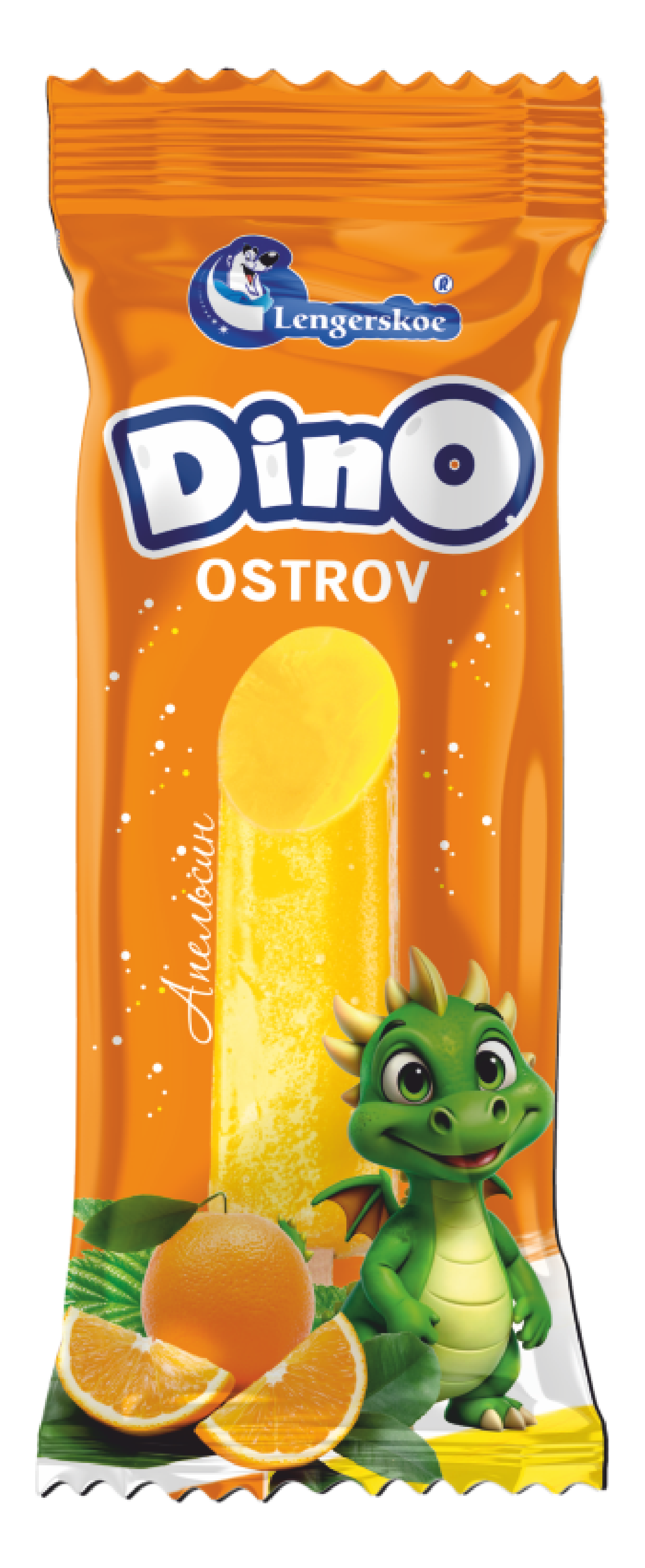 «Dino Ostrov» фруктовый лед со вкусом апельсина 80г